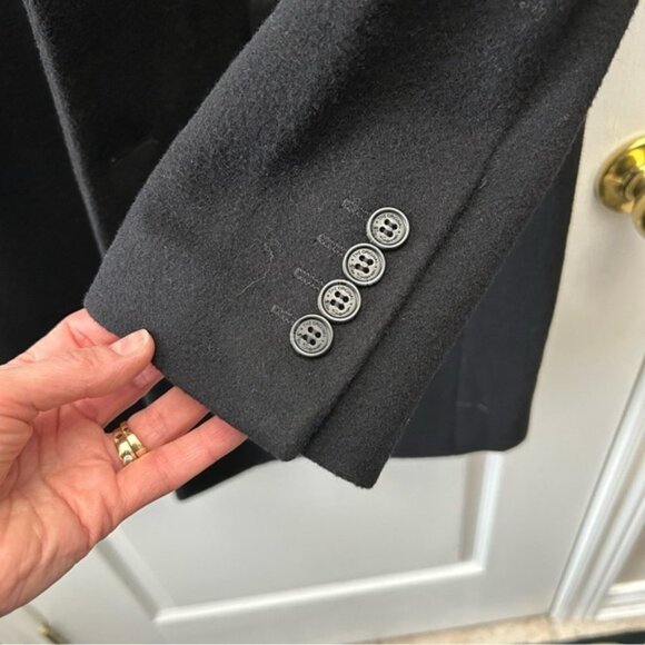 Ben Sherman Men's Coat Wool Blend Tailored Overcoat Topper Black Size Medium - Picture 11 of 16